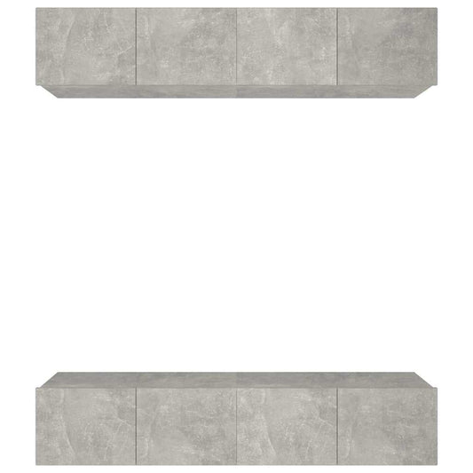 4 Piece TV Cabinet Set Concrete Grey 80x30x30 cm Engineered Wood