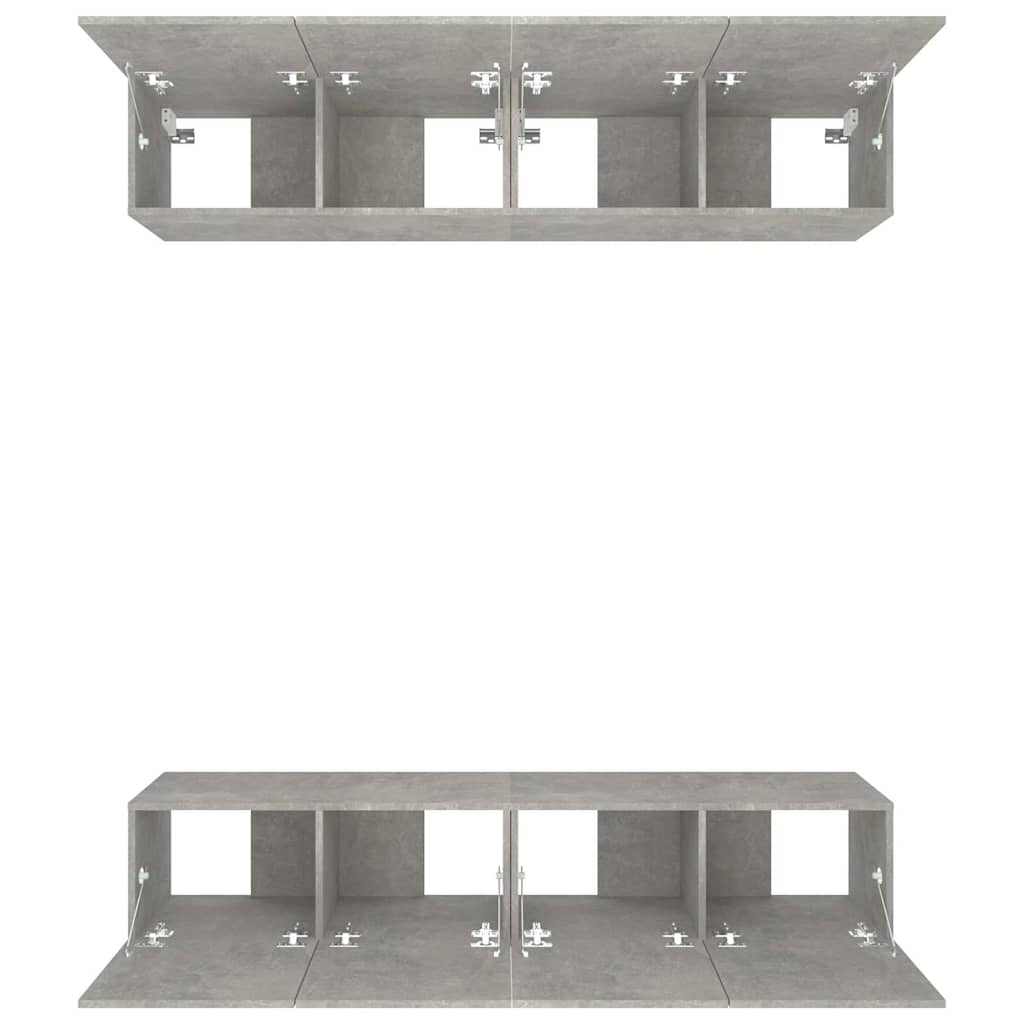 4 Piece TV Cabinet Set Concrete Grey 80x30x30 cm Engineered Wood
