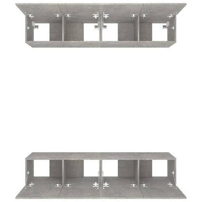 4 Piece TV Cabinet Set Concrete Grey 80x30x30 cm Engineered Wood
