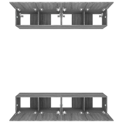 4 Piece TV Cabinet Set Grey Sonoma 80x30x30 cm Engineered Wood