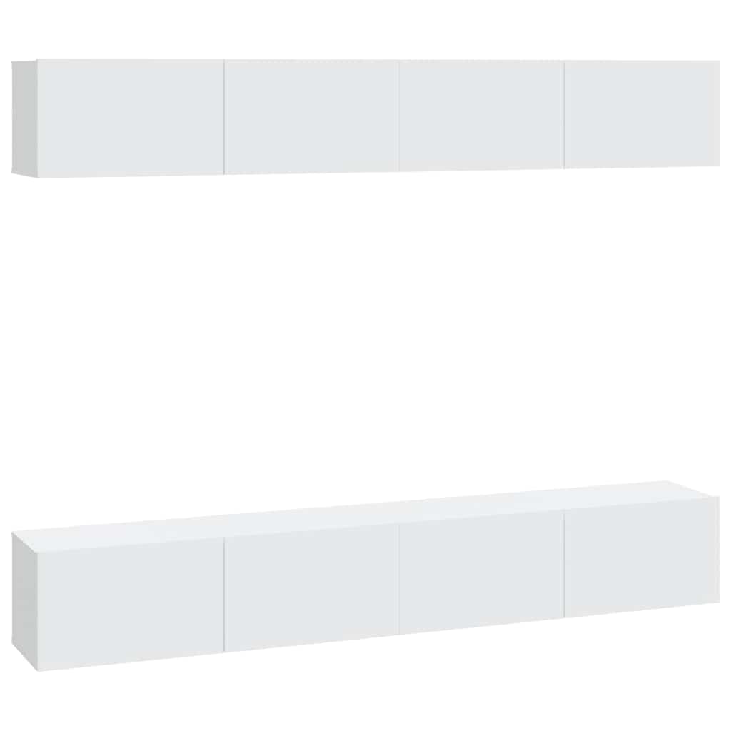 4 Piece Wall-mounted TV Cabinet Set White 100x30x30 cm