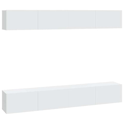 4 Piece Wall-mounted TV Cabinet Set White 100x30x30 cm