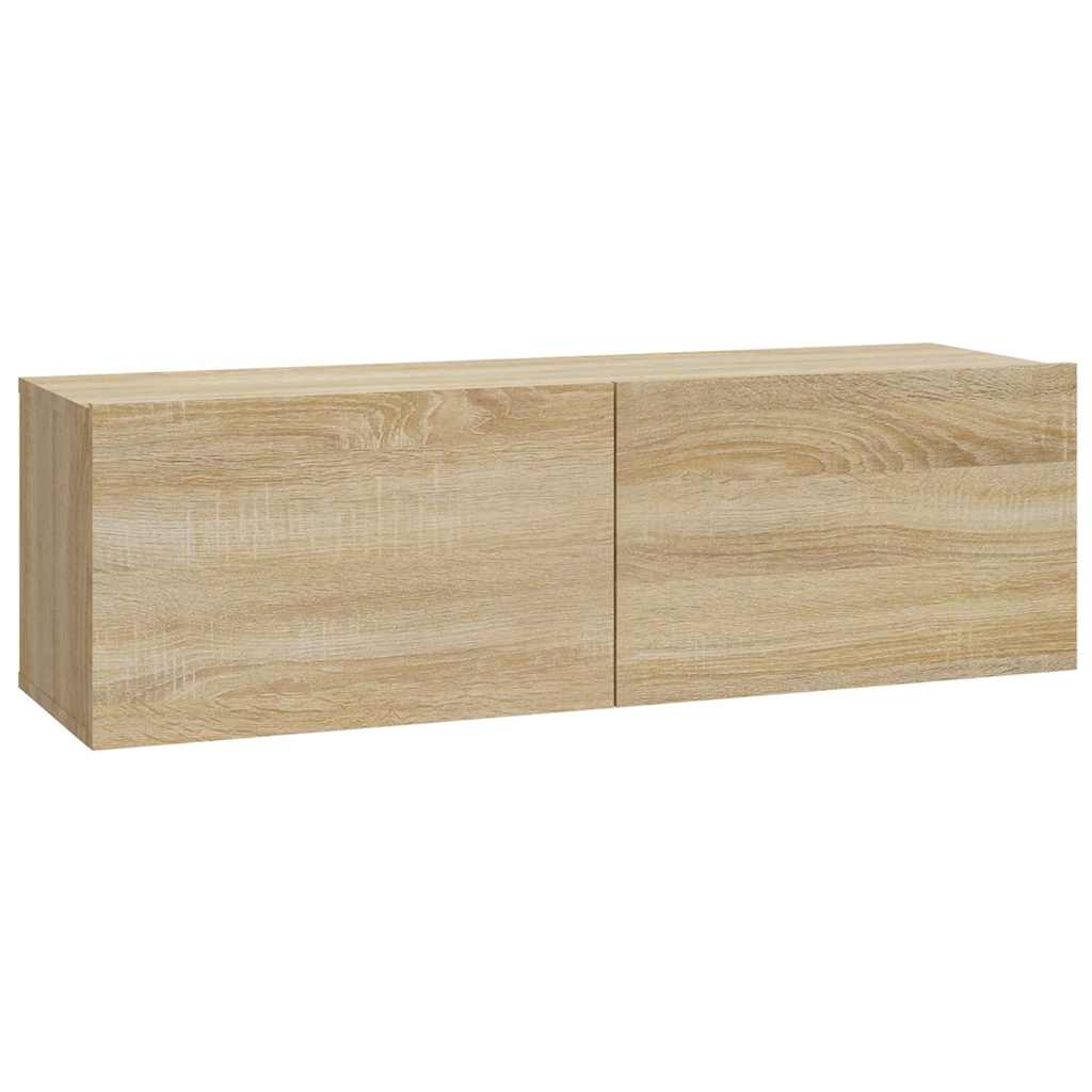 4 Piece Wall-mounted TV Cabinet Set Sonoma Oak 100x30x30 cm