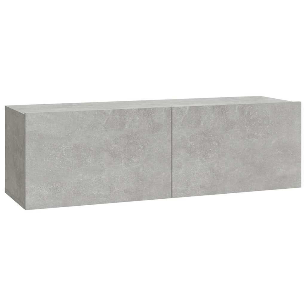4 Piece Wall-mounted TV Cabinet Set Concrete Grey 100x30x30 cm