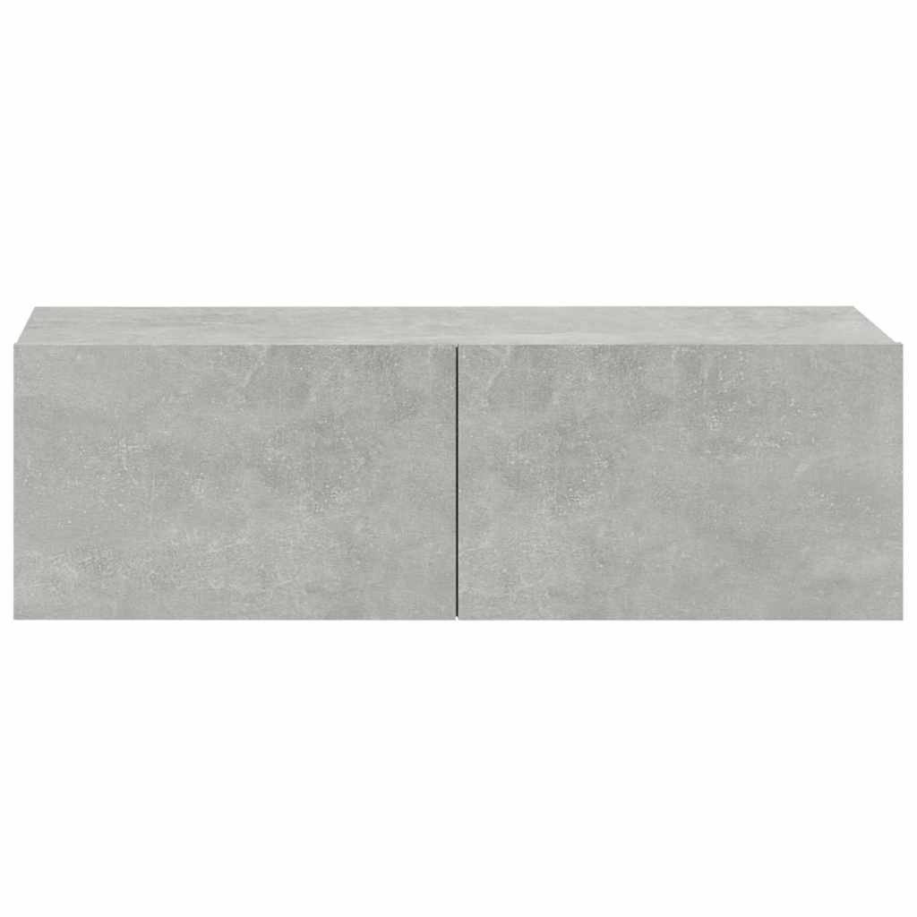 4 Piece Wall-mounted TV Cabinet Set Concrete Grey 100x30x30 cm