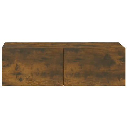 4 Piece Wall-mounted TV Cabinet Set Smoked Oak 100x30x30 cm