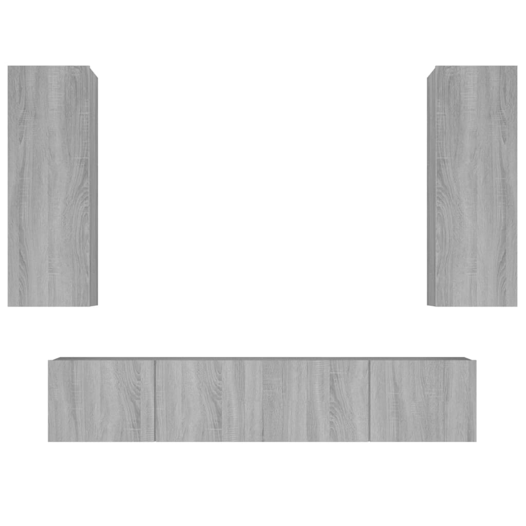 4 Piece TV Cabinet Set Grey Sonoma Engineered Wood