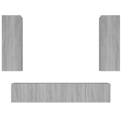 4 Piece TV Cabinet Set Grey Sonoma Engineered Wood