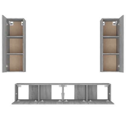 4 Piece TV Cabinet Set Grey Sonoma Engineered Wood