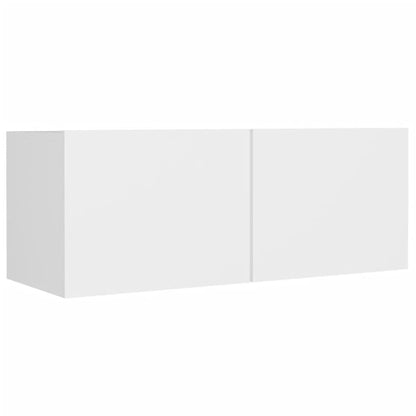 8 Piece TV Cabinet Set White Engineered Wood