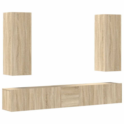 5 Piece TV Cabinet Set Sonoma Oak Engineered Wood