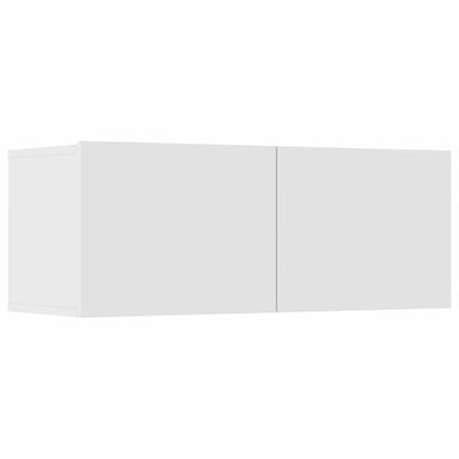8 Piece TV Cabinet Set White Engineered Wood