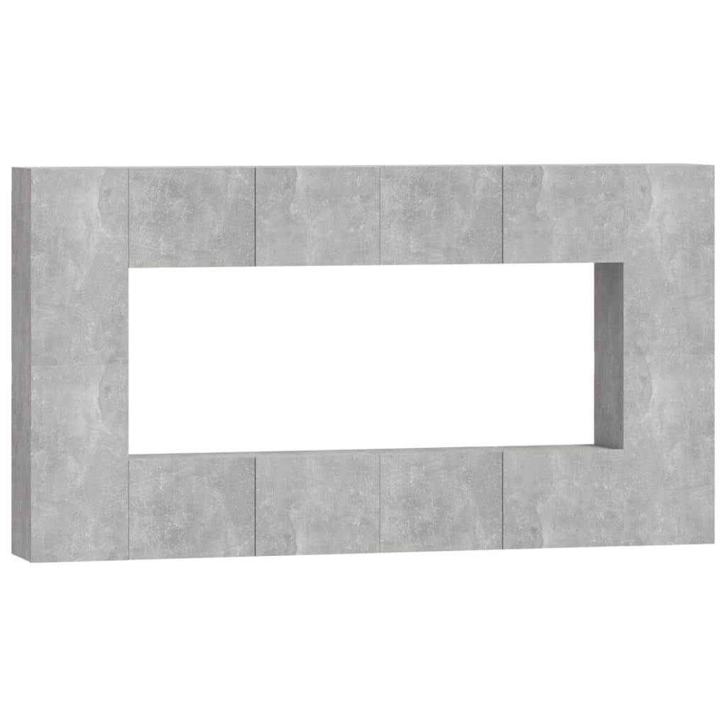 8 Piece TV Cabinet Set Concrete Grey Engineered Wood