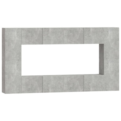 8 Piece TV Cabinet Set Concrete Grey Engineered Wood