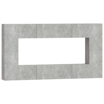 8 Piece TV Cabinet Set Concrete Grey Engineered Wood