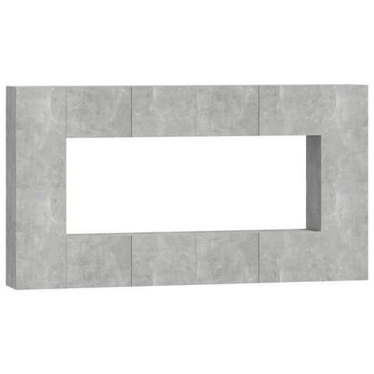 8 Piece TV Cabinet Set Concrete Grey Engineered Wood