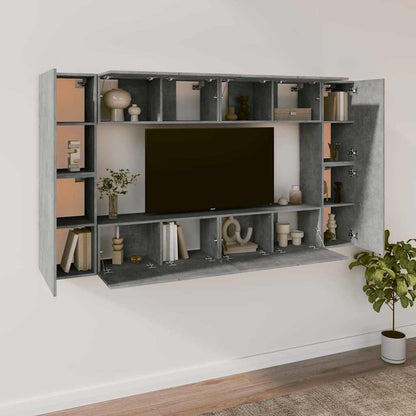 8 Piece TV Cabinet Set Concrete Grey Engineered Wood