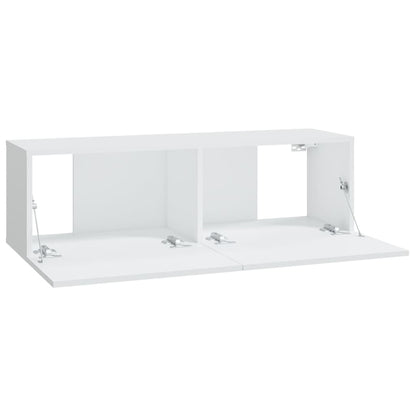 8 Piece TV Cabinet Set White Engineered Wood