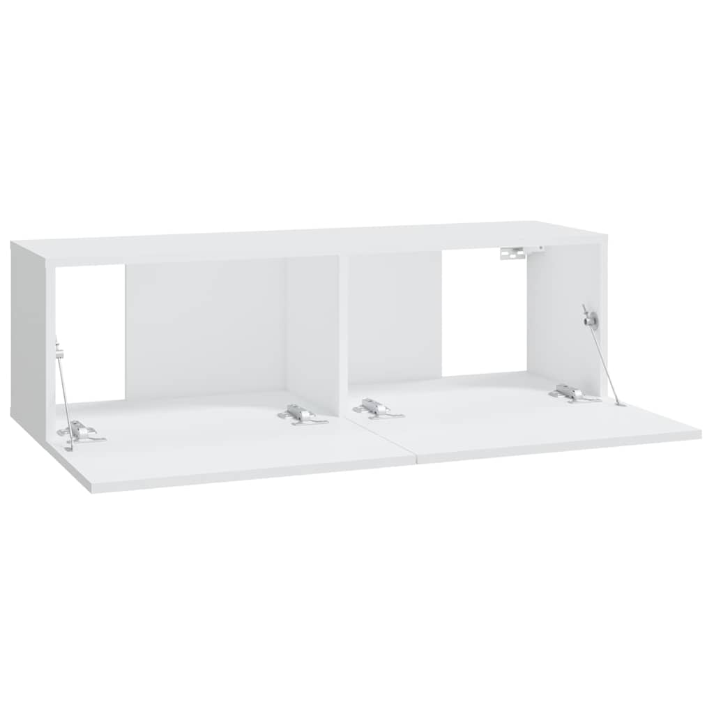8 Piece TV Cabinet Set White Engineered Wood