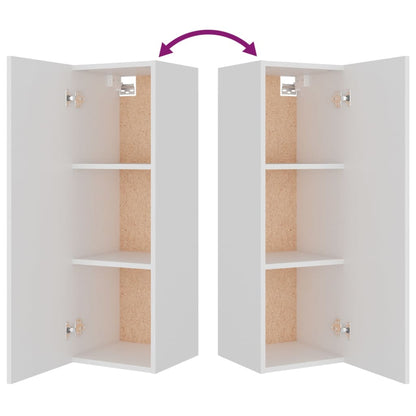 8 Piece TV Cabinet Set White Engineered Wood