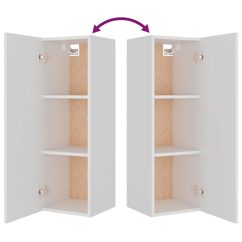 8 Piece TV Cabinet Set White Engineered Wood