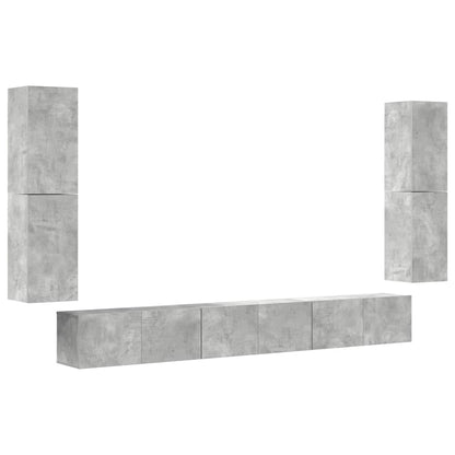 7 Piece TV Cabinet Set Concrete Grey Engineered Wood