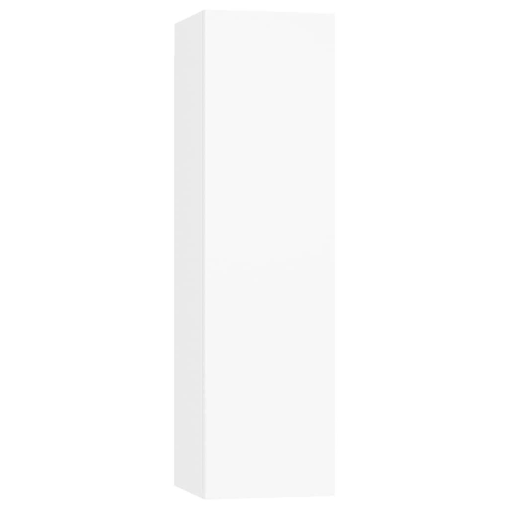 4 Piece TV Cabinet Set White Engineered Wood