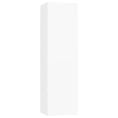 4 Piece TV Cabinet Set White Engineered Wood