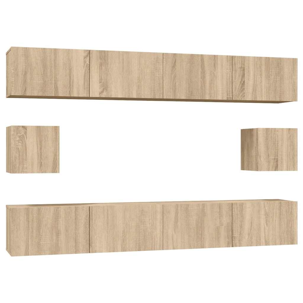 6 Piece TV Cabinet Set Sonoma Oak Engineered Wood