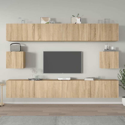 6 Piece TV Cabinet Set Sonoma Oak Engineered Wood