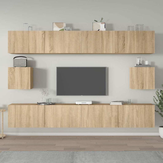6 Piece TV Cabinet Set Sonoma Oak Engineered Wood