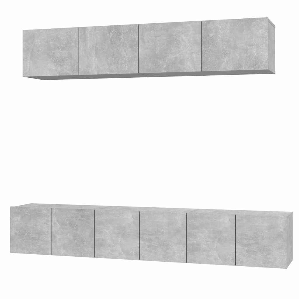 5 Piece TV Cabinet Set Concrete Grey Engineered Wood