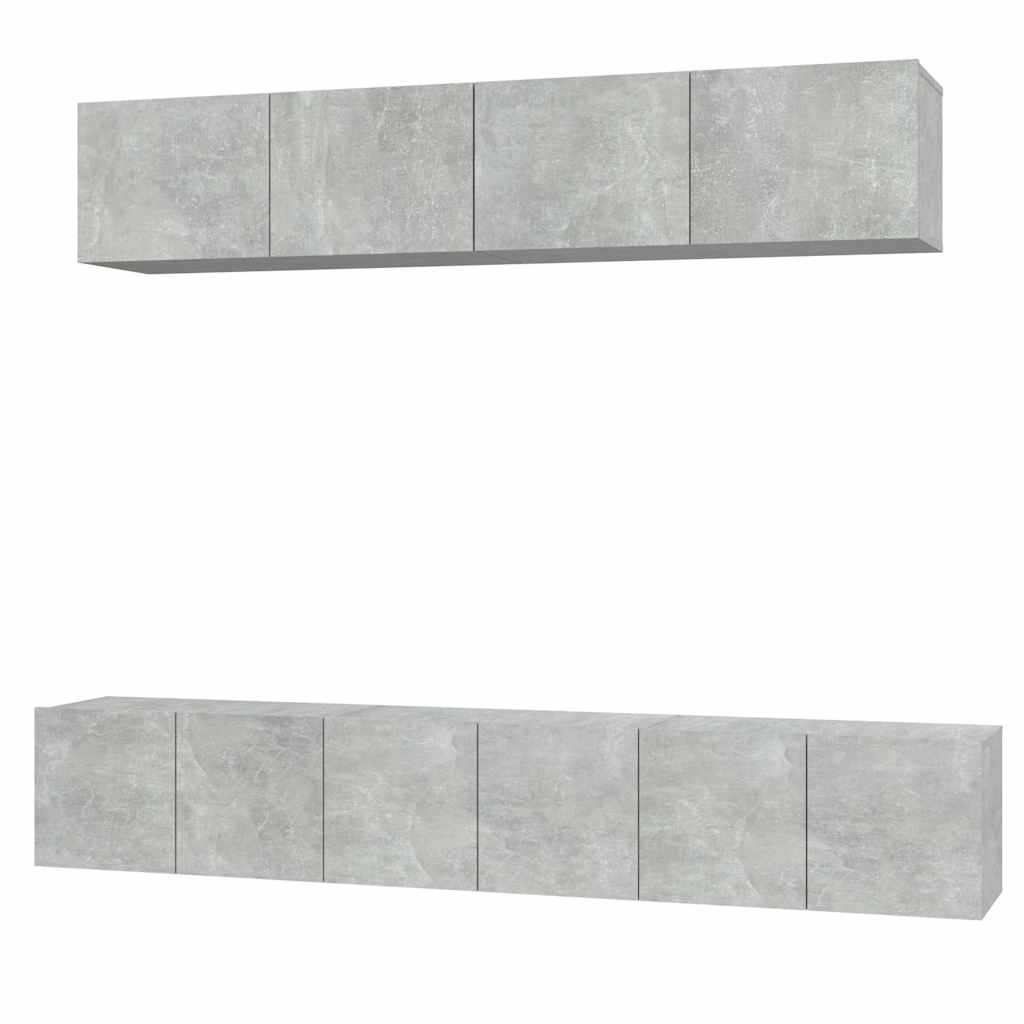 5 Piece TV Cabinet Set Concrete Grey Engineered Wood