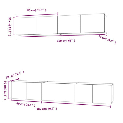5 Piece TV Cabinet Set Concrete Grey Engineered Wood