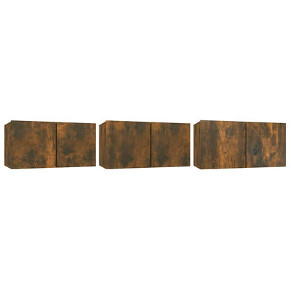 5 Piece TV Cabinet Set Smoked Oak Engineered Wood