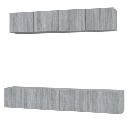 5 Piece TV Cabinet Set Grey Sonoma Engineered Wood