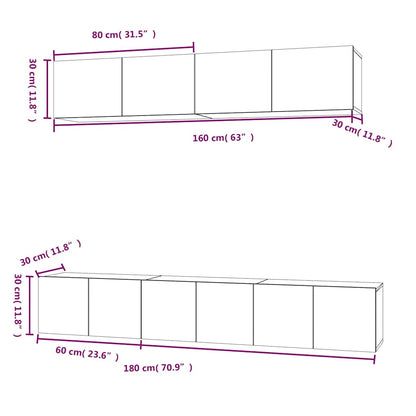 5 Piece TV Cabinet Set Grey Sonoma Engineered Wood