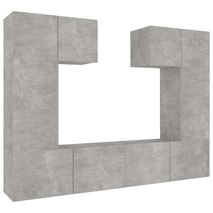 6 Piece TV Cabinet Set Concrete Grey Engineered Wood