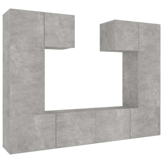 6 Piece TV Cabinet Set Concrete Grey Engineered Wood