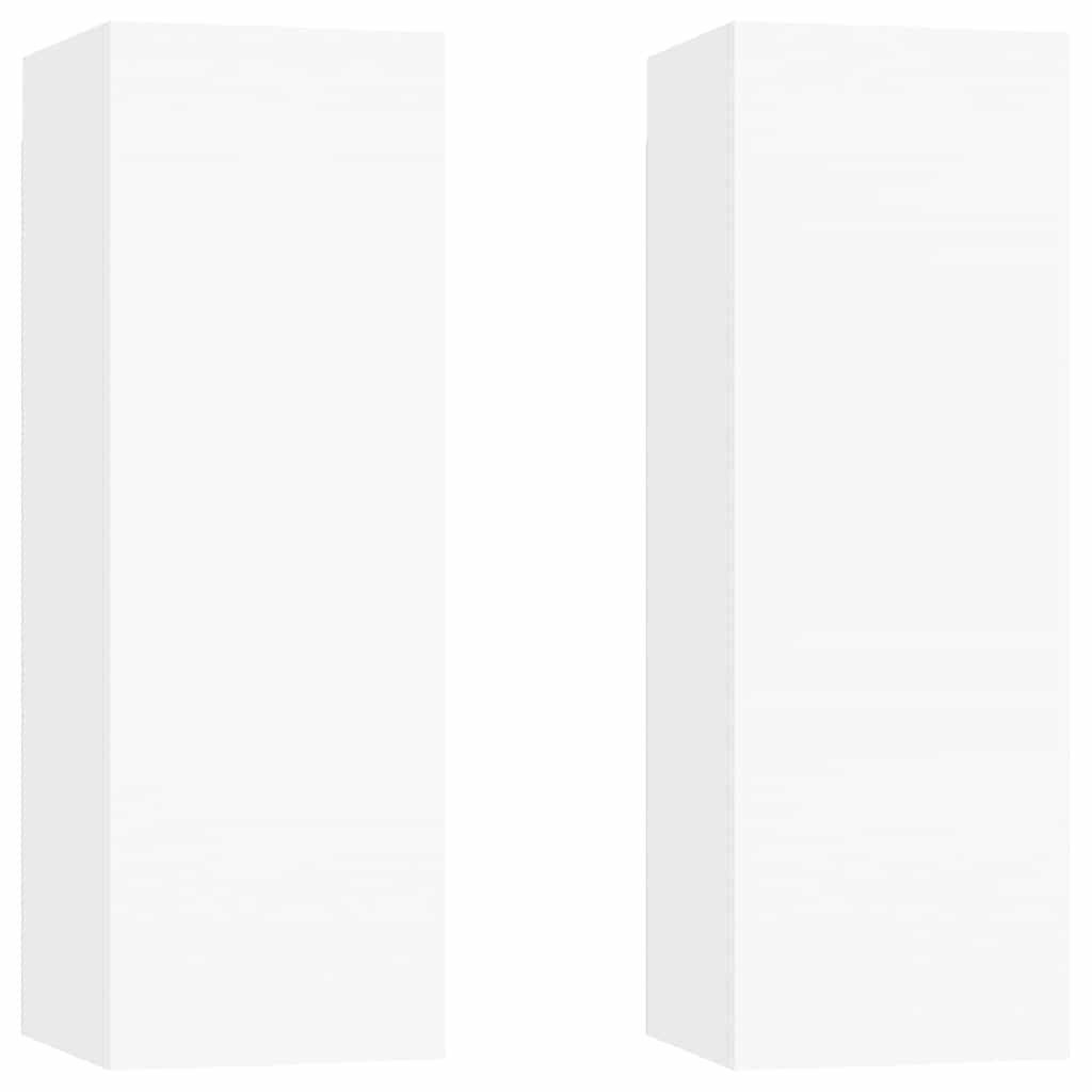 6 Piece TV Cabinet Set White Engineered Wood