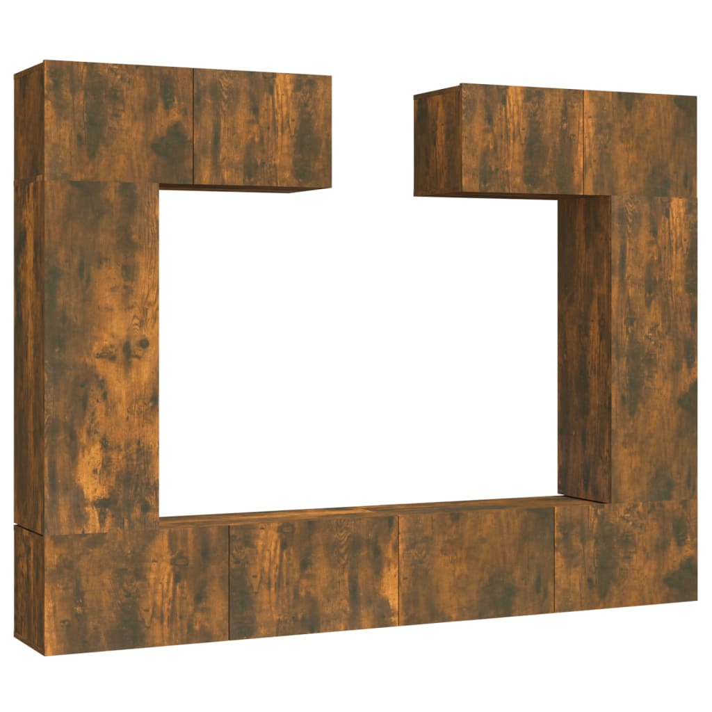 6 Piece TV Cabinet Set Smoked Oak Engineered Wood