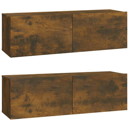 6 Piece TV Cabinet Set Smoked Oak Engineered Wood