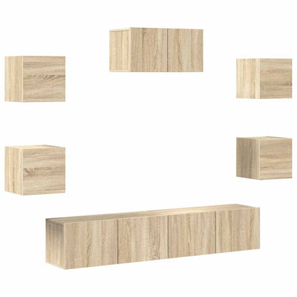 7 Piece TV Cabinet Set Sonoma Oak Engineered Wood