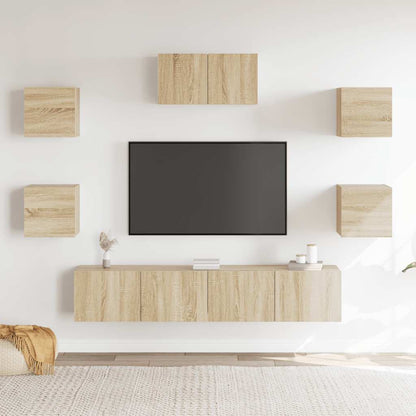 7 Piece TV Cabinet Set Sonoma Oak Engineered Wood