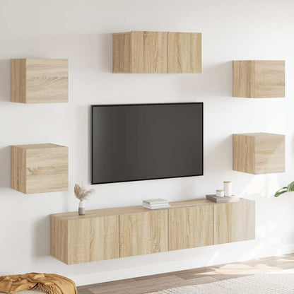 7 Piece TV Cabinet Set Sonoma Oak Engineered Wood