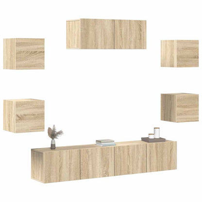 7 Piece TV Cabinet Set Sonoma Oak Engineered Wood