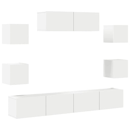 TV Cabinet Set | Set of 7 | White | Engineered wood | TV Stand