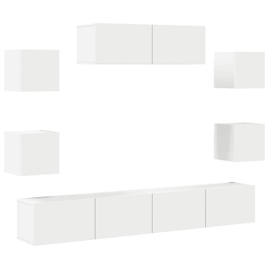 TV Cabinet Set | Set of 7 | White | Engineered wood | TV Stand