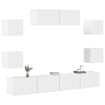 TV Cabinet Set | Set of 7 | White | Engineered wood | TV Stand