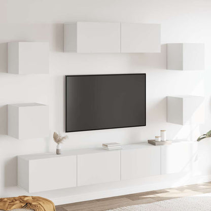 TV Cabinet Set | Set of 7 | White | Engineered wood | TV Stand